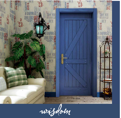 鑫順來X-2034雕花雙層面板平開隔音地中海蘭實木烤漆谷窗門