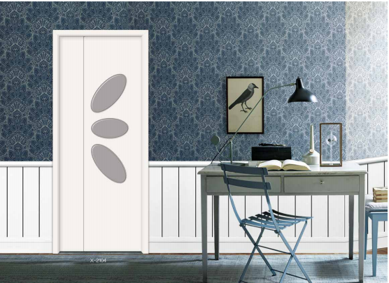 2019年新款雕花叉色鑫順來X-2006白色實色烤漆門