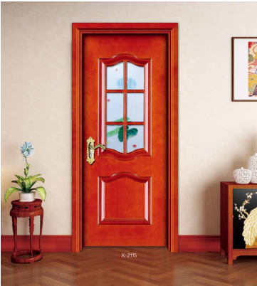 鑫順來X-2116雕花創意方格玻璃實木烤漆門