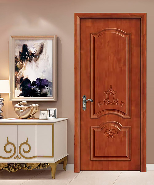 廠價(jià)直銷(xiāo)愉心X-4033平開(kāi)雕花橡木烤漆門(mén)