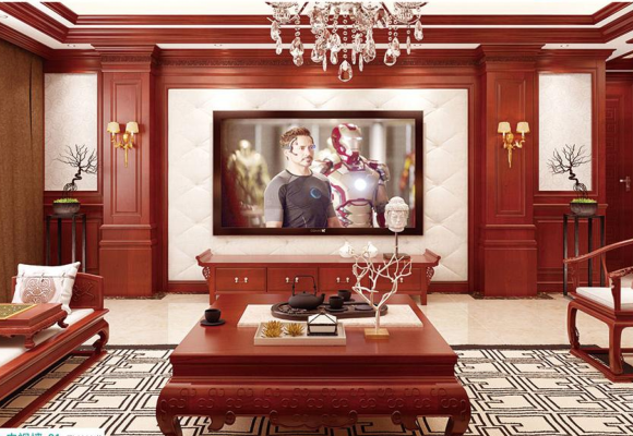 廠價直銷鑫順來XSL-2130中式豪華電視墻