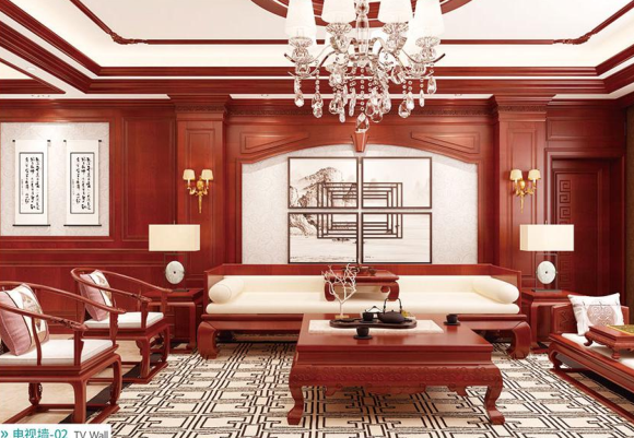 廠價熱銷鑫順來XSL-2131中式豪華電視墻