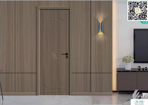 廠價新款鑫順來21-153掃碼輕奢鑲金屬條木門，掃二維碼看裝修風(fēng)格