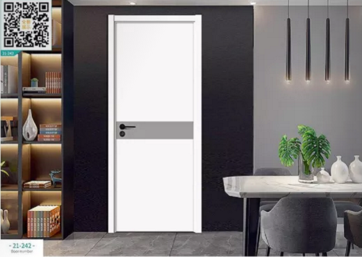 廠價新款鑫順來21-242掃碼叉色木門，掃二維碼看裝修風格