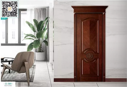 廠價新款鑫順來21-364掃碼帶扣線，實木花，帽頭豪華木門，掃二維碼看裝修風格